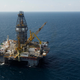 An offshore drilling rig.